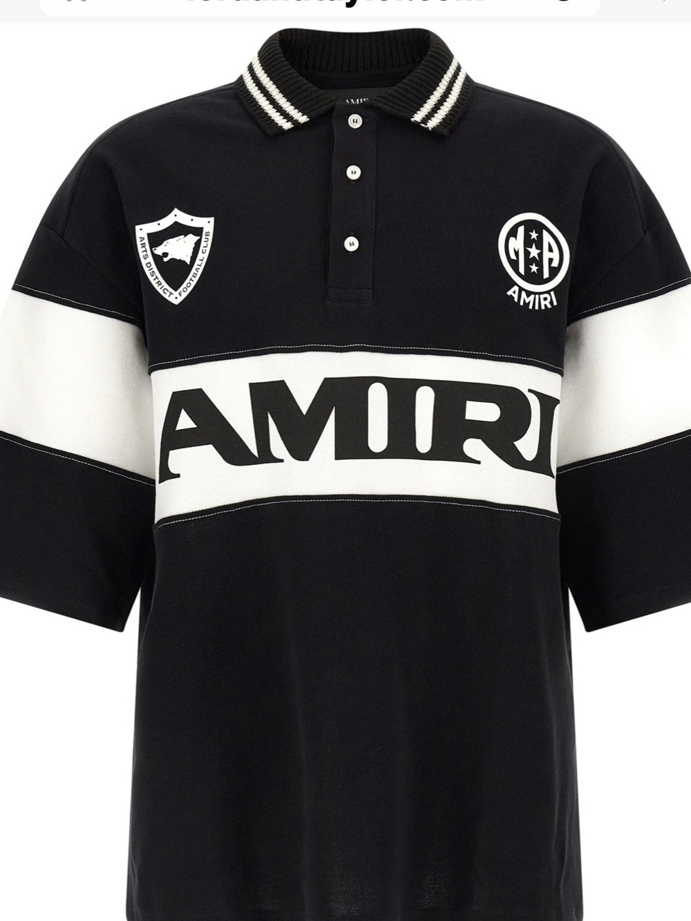 AMIRI Black and White Logo Polo for MEN 2XL